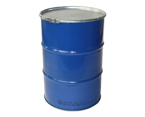 Stahldeckelbehälter 200 Liter blau